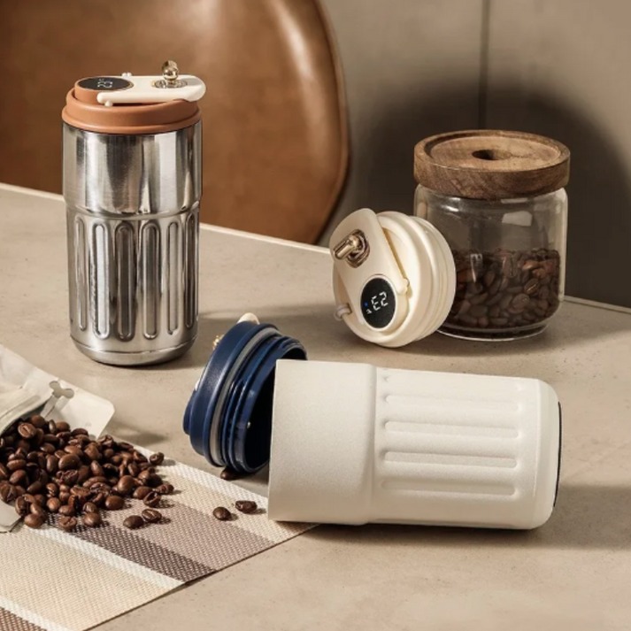 400mL Stainless Steel Heat Insulation Coffee Mug With Smart Temperature Display