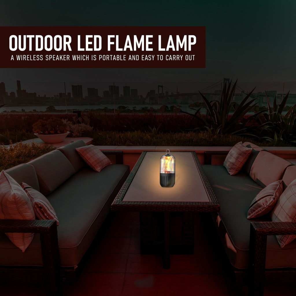 Portable Outdoor 5W LED Flickering Flame Torch Wireless Speaker with Pole and Ground Stake | MX-OS021 |