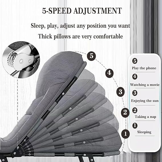 Outdoor Lounger Cot Bed for Sleeping with Carry Bag, Portable Camping Bed for Outdoor Camping Office Use, Supports 300 lbs