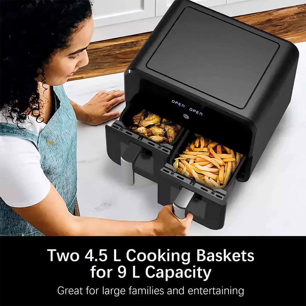 7MD Digital Air Fryer, Dual Baskets With 9L Capacity Model: 7MD910D