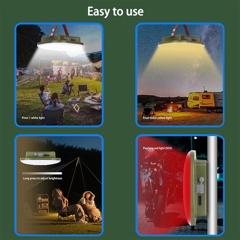 7MD Camping Light, Rechargeable Multi-Functional Powerful Outdoor Light Power:80W Battery Capacity:15,600 mAh