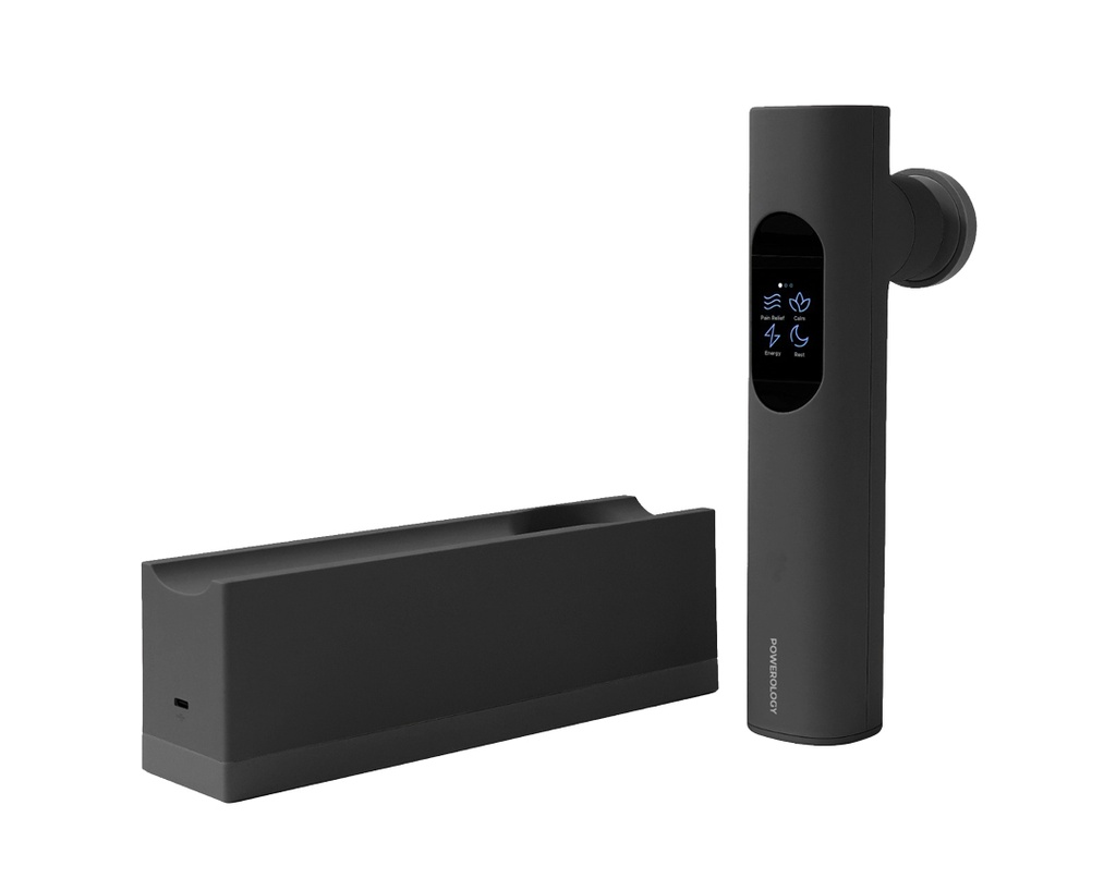 Powerology Four Speed Massage Gun Therapeutic Massager with Extension handle Accessory - Black | PWTMEHABK |