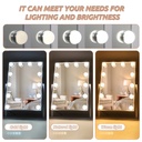 7MD LED Lamp Makeup Mirror with Lights 12 Lamp Dimmable Bulbs, 360 Rotation 3 Color Mode Smart Touch Control Mirrors