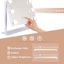 7MD LED Lamp Makeup Mirror with Lights 12 Lamp Dimmable Bulbs, 360 Rotation 3 Color Mode Smart Touch Control Mirrors