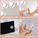 7MD LED Lamp Makeup Mirror with Lights 12 Lamp Dimmable Bulbs, 360 Rotation 3 Color Mode Smart Touch Control Mirrors