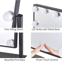 7MD LED Lamp Makeup Mirror with Lights 12 Lamp Dimmable Bulbs, 360 Rotation 3 Color Mode Smart Touch Control Mirrors