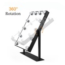 7MD LED Lamp Makeup Mirror with Lights 12 Lamp Dimmable Bulbs, 360 Rotation 3 Color Mode Smart Touch Control Mirrors