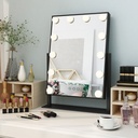 7MD LED Lamp Makeup Mirror with Lights 12 Lamp Dimmable Bulbs, 360 Rotation 3 Color Mode Smart Touch Control Mirrors