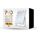 7MD LED Lamp Makeup Mirror with Lights 12 Lamp Dimmable Bulbs, 360 Rotation 3 Color Mode Smart Touch Control Mirrors