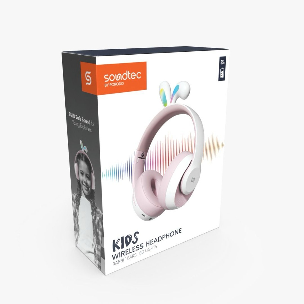Porodo Kids Wireless Headphone, Rabbit Ears LED Lights | PD-STKNCRE |