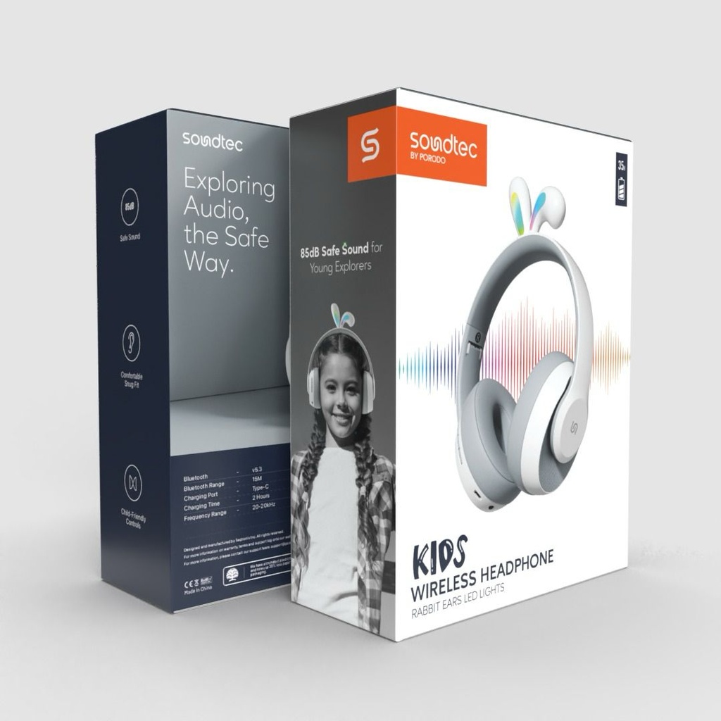Porodo Kids Wireless Headphone, Rabbit Ears LED Lights | PD-STKNCRE |