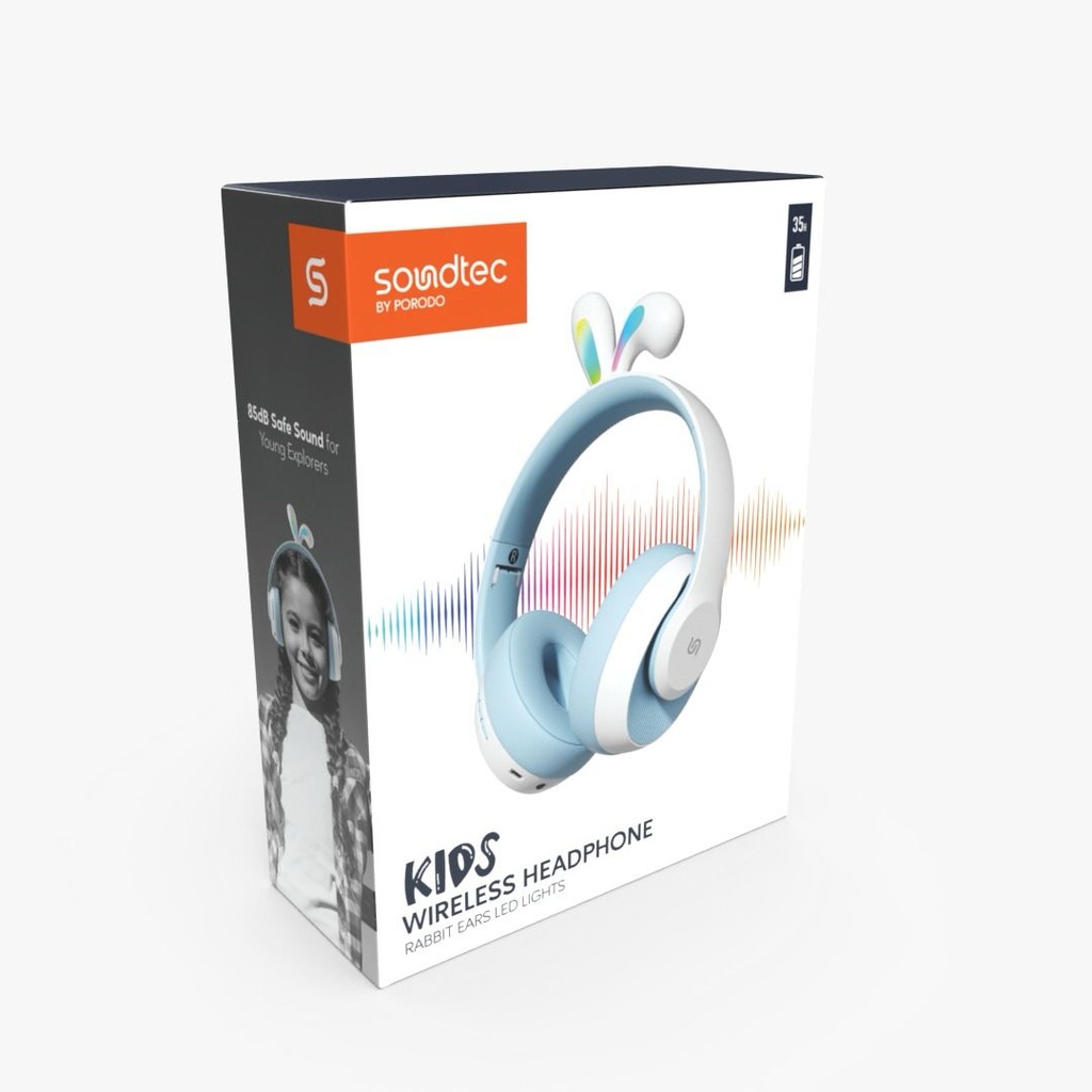 Porodo Kids Wireless Headphone, Rabbit Ears LED Lights | PD-STKNCRE |