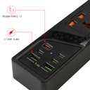 7MD Power Socket 4-Outlet, Power Extension Socket (USB*2+Type-C*4) 3000W