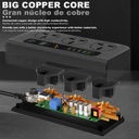 7MD Power Socket, 3-Outlet, Power Extension Socket With Digital Timer, (USB*2+Type-C*3), 3000W 2M, Model:7MD04