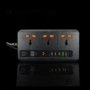 7MD Power Socket, 3-Outlet, Power Extension Socket With Digital Timer, (USB*2+Type-C*3), 3000W 2M, Model:7MD04