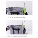 Portable Smart Water Pump Rechargeable 2600mAh, Outdoor Camping Indoor Induction LED Lighting Water Pump | QSQ-2 | White