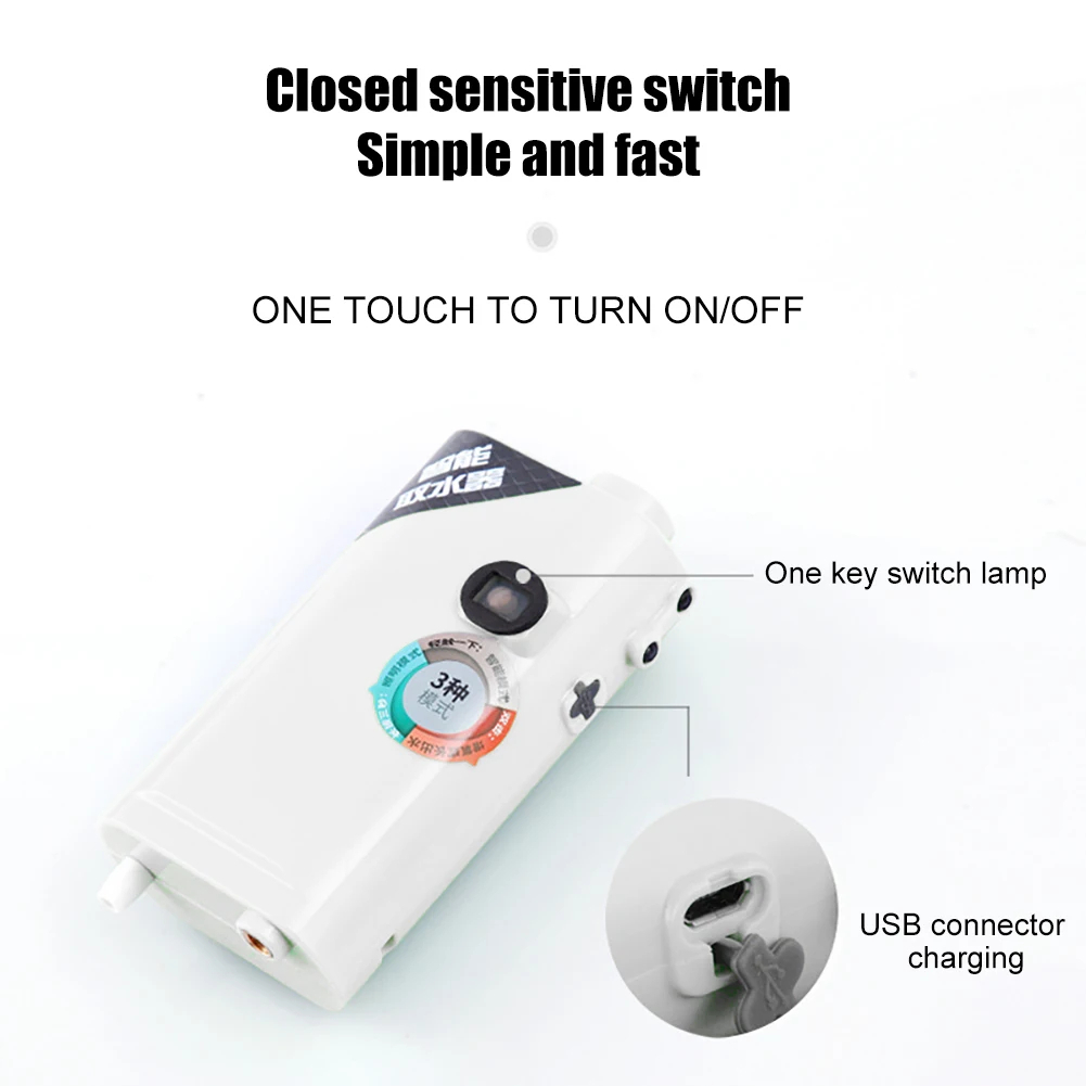 Portable Smart Water Pump Rechargeable 2600mAh, Outdoor Camping Indoor Induction LED Lighting Water Pump | QSQ-2 | White