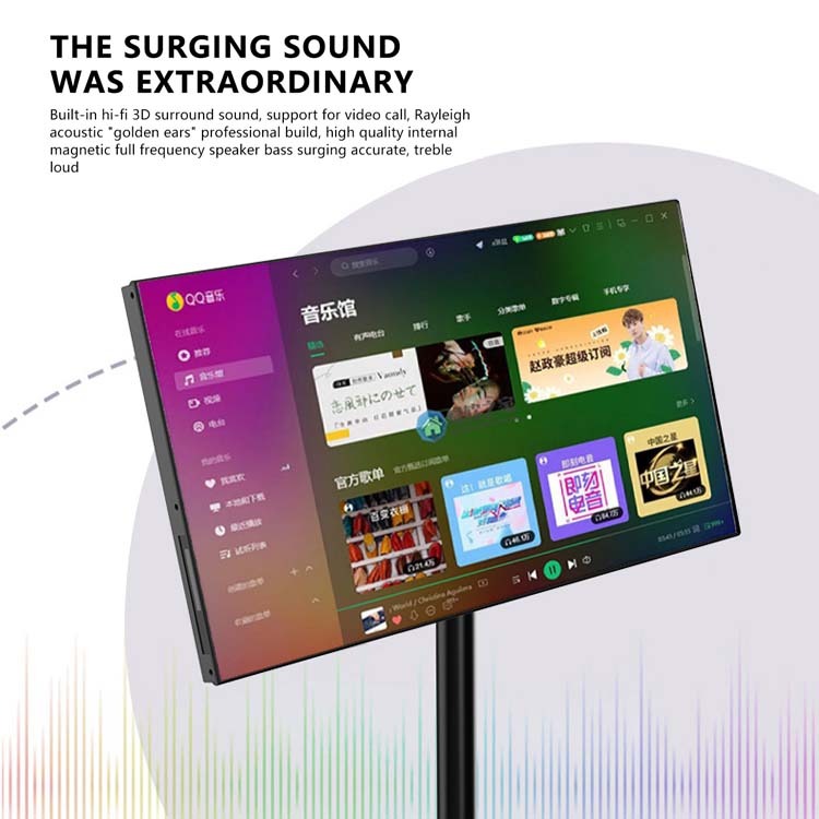 Screen Portable 22 Inch Floor Standing Smart Screen, LCD Display, Touch Screen, Indoor TV, Android 12 | 1 Year Free 7MD Subscibtion |
