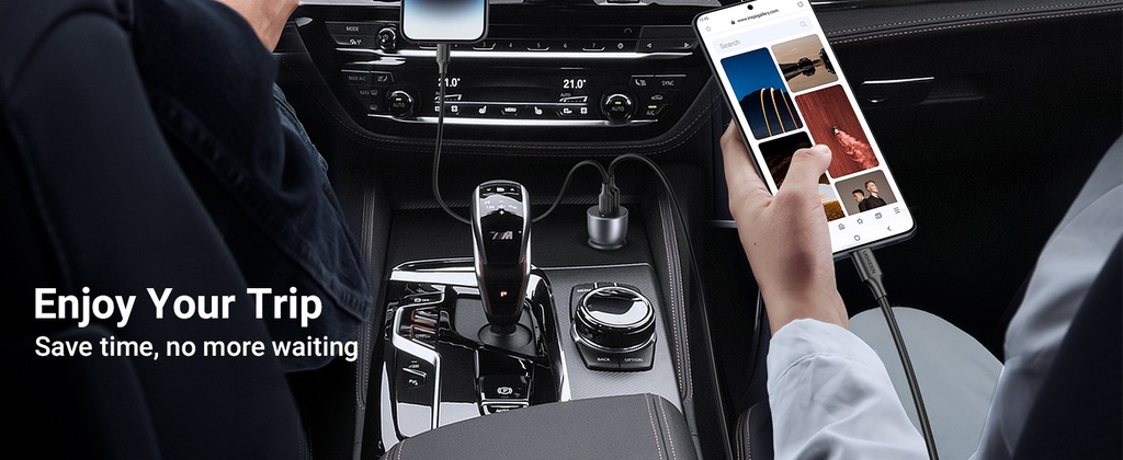 UGREEN 52.5W Fast Car Charger Dual USB Ports Fast Car Power Adapter | CD213 / P/N: 60980B |