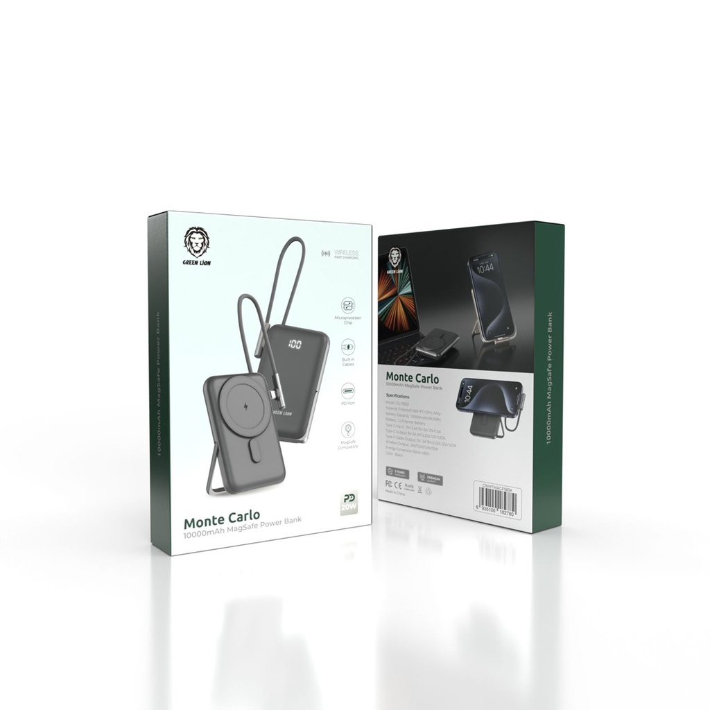 Green Lion Monte Carlo Magsafe Power Bank 10000mAh PD 20W | GNMTMAGPB |