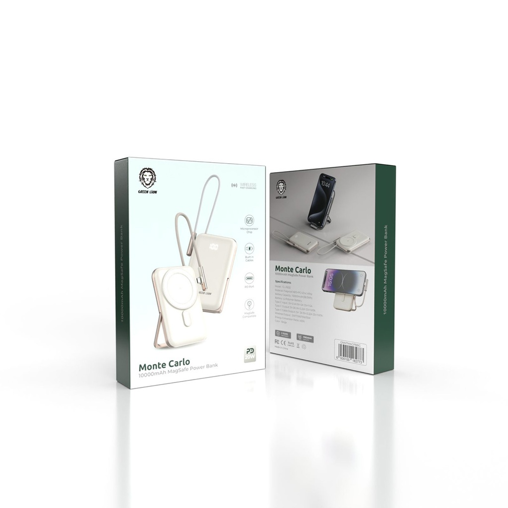 Green Lion Monte Carlo Magsafe Power Bank 10000mAh PD 20W | GNMTMAGPB |
