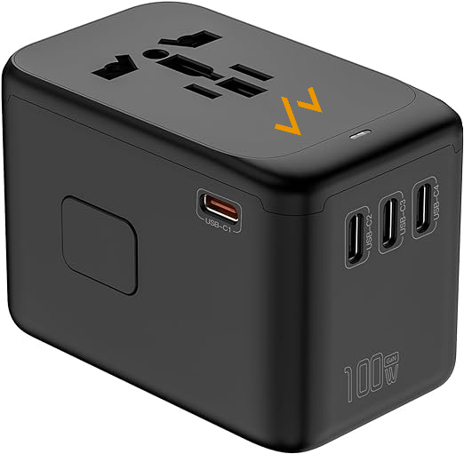 7MD 100W GaN Technology Travel Adapter With 4 USB-C + 1 USB-A Ports | 7MD-WS |