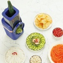 7MD Electric Food Slicer Multifunctional Vegetable Cutter Potato Slicer Rotary Cheese Graters Chopper Shredders | MDQ1B | - Blue