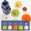 7MD Electric Food Slicer Multifunctional Vegetable Cutter Potato Slicer Rotary Cheese Graters Chopper Shredders | MDQ1B | - Blue