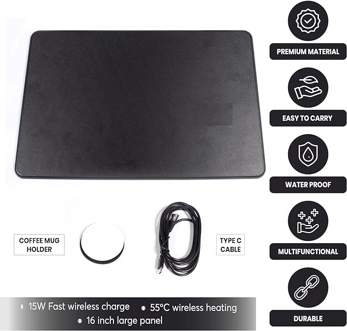 ELV Wireless Charging & Heating 16" Mouse Pad For Gaming / Home / Office Use | MC3 |