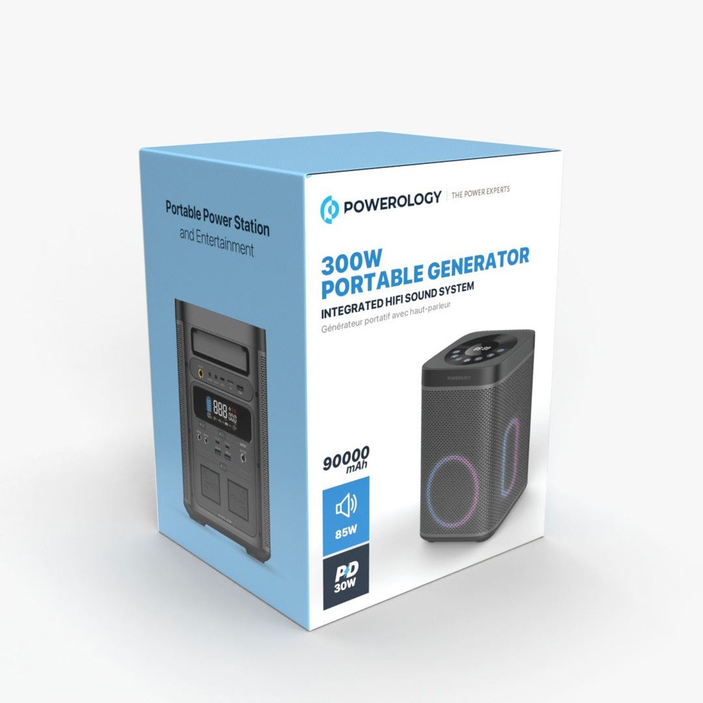 Powerology 90000mAh 300W Portable Generator Integrated Hi-Fi Sound System | PPBCHA37 |