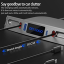 Retractable Hub Charging Station For Tesla Model 3/Y2021-2022 With Lightning & Type-C Cables