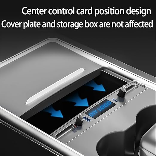 Retractable Hub Charging Station For Tesla Model 3/Y2021-2022 With Lightning & Type-C Cables