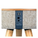 BLUEMAN Z1 Portable Bluetooth Speaker Table, Battery Ash Wood 6600mAh Wireless Charging