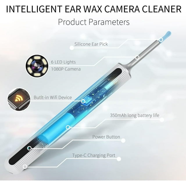 7MD Ear Cleaner Portable Visual Wifi Ear Wax Cleaner Endoscope With Rechargeable Battery | MX8 |