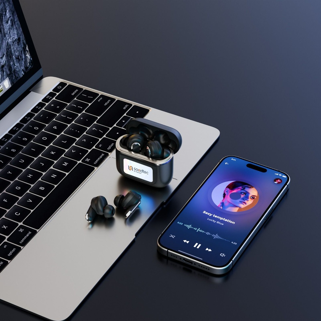 Porodo Soundtec Guide ANC TWS Earbuds with Touch Screen | PD-STGUIDE |