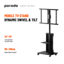 Porodo Mobile TV Stand with wheel 32"-75"| PD-TVFSW-BK |