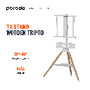 Porodo Tripod Wooden TV Stand For 32" - 65" TVs | PD-ATVFTS-WH |