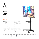 Porodo Mobile TV Stand Dynamic For 23"-60" Inch TVs with MAX VESA 400x400mm | PD-TVCRT-BK |