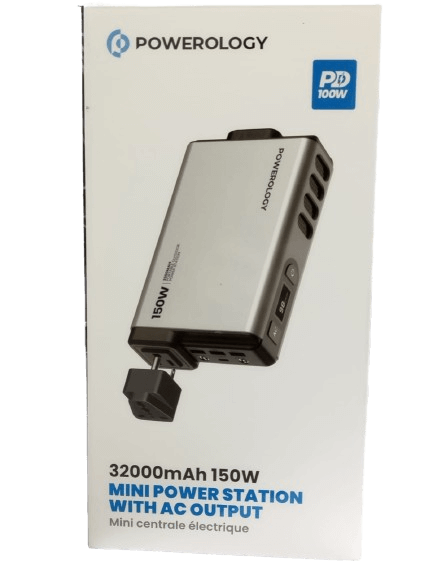 Powerology 32000mAh 150W Mini Power Station With AC Output | PPBCHA31 |