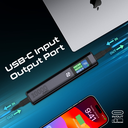Promate 20,000mAh, 130W Multi-Port Power Delivery Power Bank with TFT LCD Screen | Titan-130 |