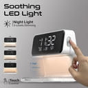 Promate Multi-Function LED Alarm Clock with 15W Wireless Charger, Night Light Modes, Alarm & Snooze Functions | Lumix-15W |