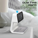 Promate Multi-Function LED Alarm Clock with 15W Wireless Charger, Night Light Modes, Alarm & Snooze Functions | Lumix-15W |
