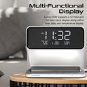 Promate Multi-Function LED Alarm Clock with 15W Wireless Charger, Night Light Modes, Alarm & Snooze Functions | Lumix-15W |