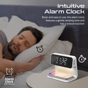 Promate Multi-Function LED Alarm Clock with 15W Wireless Charger, Night Light Modes, Alarm & Snooze Functions | Lumix-15W |