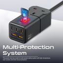 Promate Compact 75W GaNFast Multi-Port Power Strip with AC Socket | PowerBrix-GaN75 |