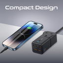Promate Compact 75W GaNFast Multi-Port Power Strip with AC Socket | PowerBrix-GaN75 |