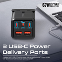 Promate Compact 75W GaNFast Multi-Port Power Strip with AC Socket | PowerBrix-GaN75 |