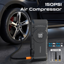 Promate 4 in 1 Kit 2000A/12V High-Capacity Jump Starter, Power Bank, Air Compressor & LED Flashlight | PatrolPack-2 |