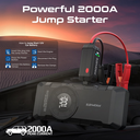 Promate 4 in 1 Kit 2000A/12V High-Capacity Jump Starter, Power Bank, Air Compressor & LED Flashlight | PatrolPack-2 |