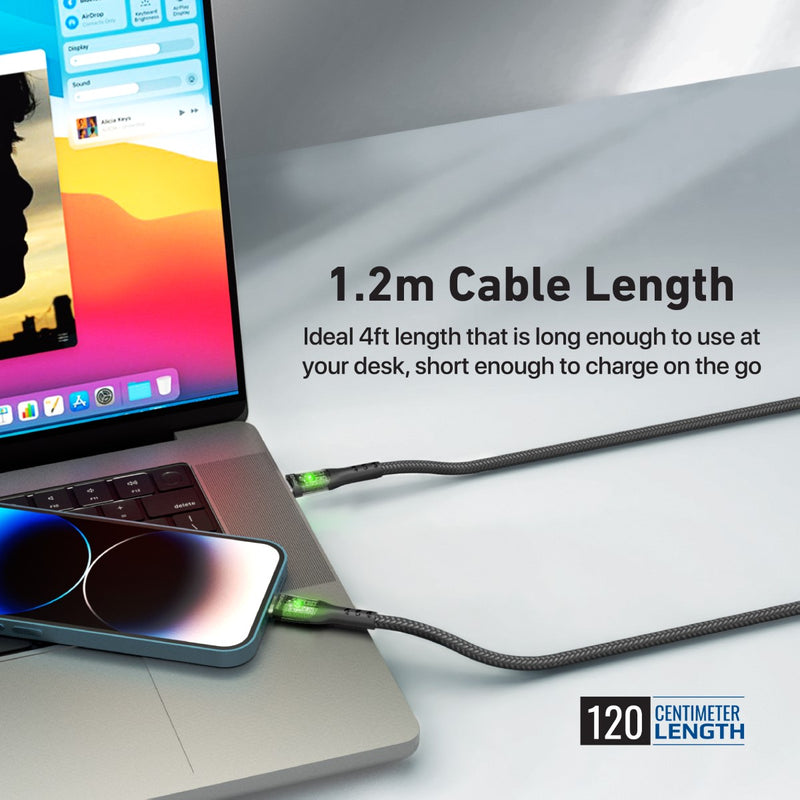Promate 27W Power Delivery USB-C to Lightning Cable with Transparent Shells | TransLine-Ci |
